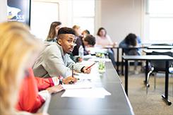 students listening in classroom